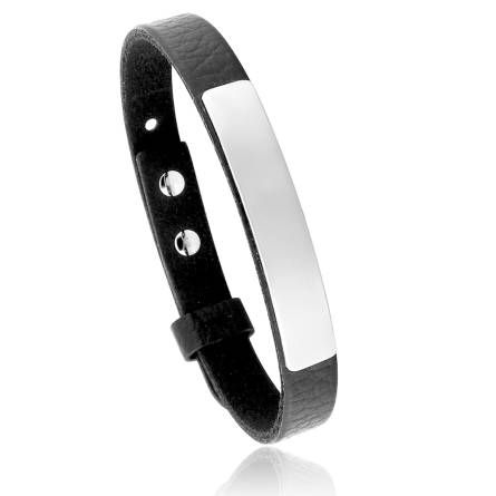 Bracelet homme simili cuir Oldon noir