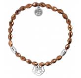 Bracelet marron fleur éternité