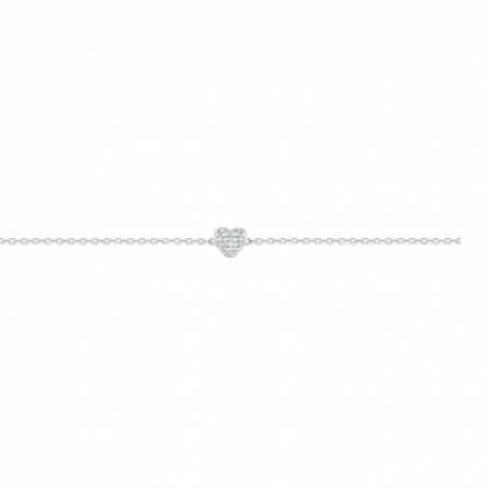 Bracelet or blanc coeur diamant