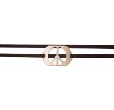 Bracelet Peace or et marron