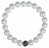 Bracelet perle strass gris Klervie