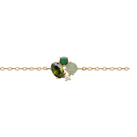 Bracelet plaqué or Talis vert