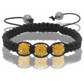 Bracelet Shamballa 3 boules couleur or Patient