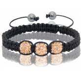 Bracelet Shamballa 3 boules saumon