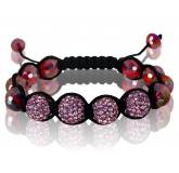 Bracelet shamballa style framboise