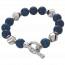 Bracelete-Charms feminino prata Nuit Envoûtée bola azul mini