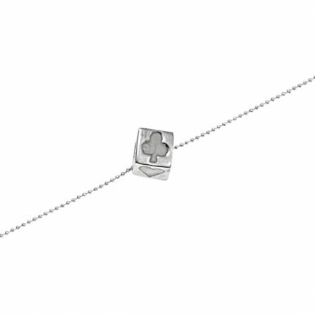 Bracelete feminino metal prateado Lucky player