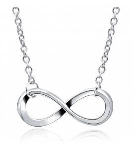 Bracelete feminino ródio infinito cinza