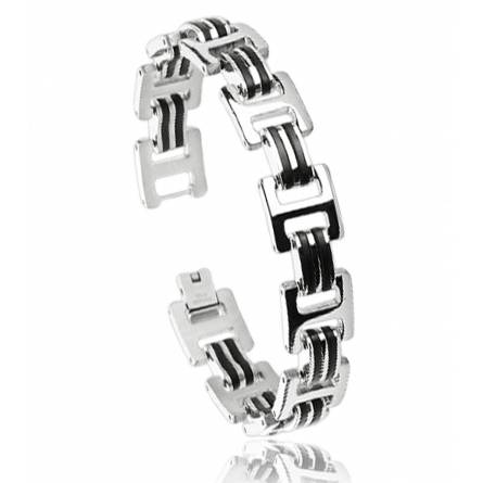 Bracelete masculino aço Italian preto