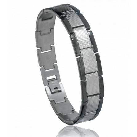 Bracelete masculino aço Laon preto
