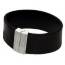 Breiter Armband herren leder Quadrillage schwarz mini