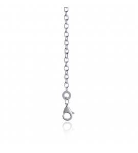 Chaîne cheville argent maille forçat diamanté 2mm