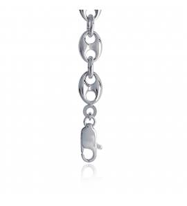 Chaine argent maille grains de café 9mm