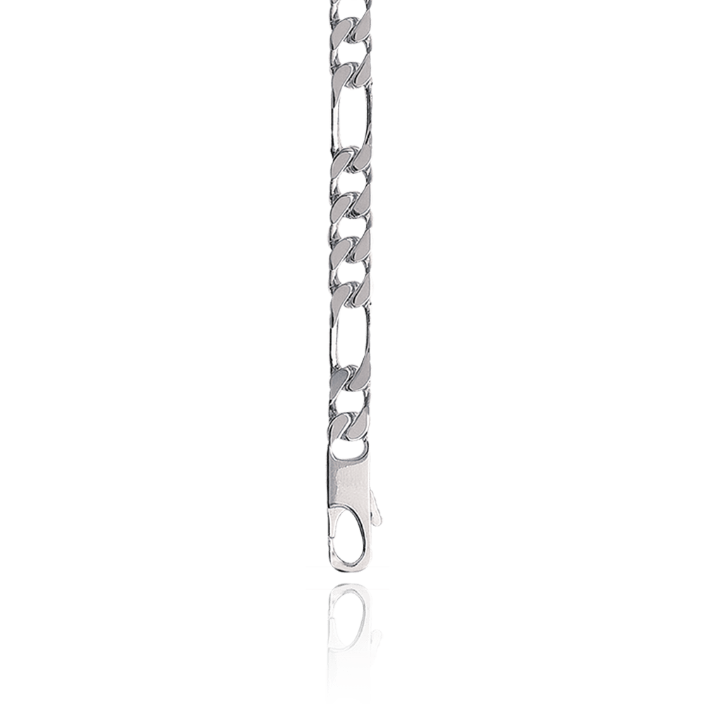 Chaine HOMME Argent FIGARO 1-3 50cm Largeur 2,3 mm NEUF