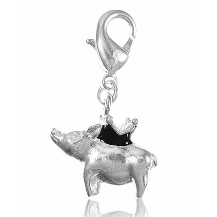 Charm cochon plaqué argent 
