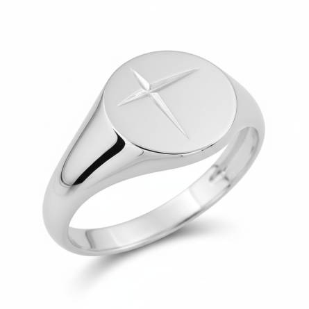 Chevalière homme argent Adron croix