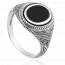 Chevalière homme argent Janiri noir mini