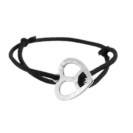 Children elastic Peace hearts black bracelet
