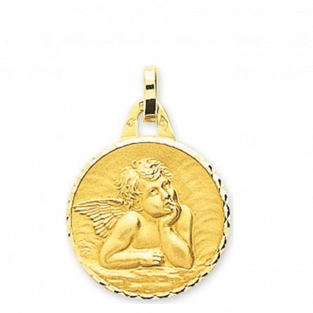 Children gold Ange Raphaël medaillon pendant