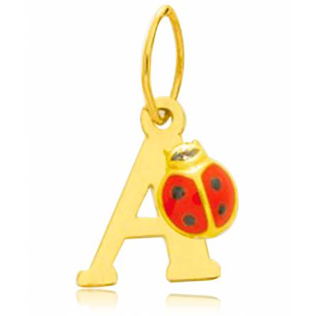 Children gold Moderne letters yellow pendant