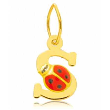 Children gold Moderne letters yellow pendant