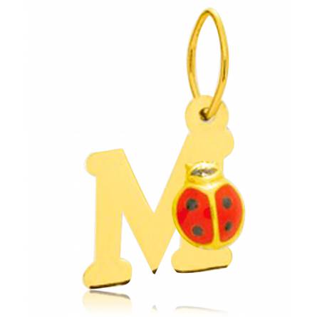 Children gold Moderne letters yellow pendant