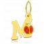 Children gold Moderne letters yellow pendant mini