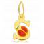 Children gold Moderne letters yellow pendant mini