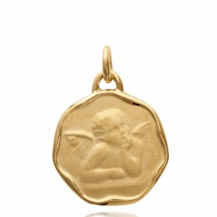Children gold plated Caecilia circular pendant
