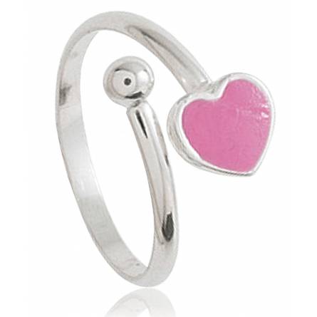 Children silver Amour pink ring