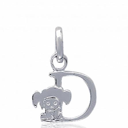 Children silver D lutin letters pendant