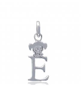 Children silver  E lutin letters pendant