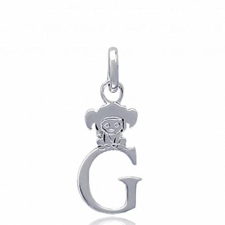 Children silver G lutin letters pendant