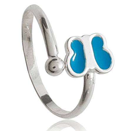 Children silver Papillon éternel blue ring