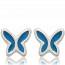 Children silver Papillons de nuit blue earring mini