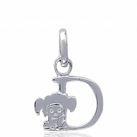 Ciondolo bambino argento D lutin lettera