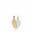 Colgante mujer bañado en oro  Fendu Lisse bi-color corazón mini