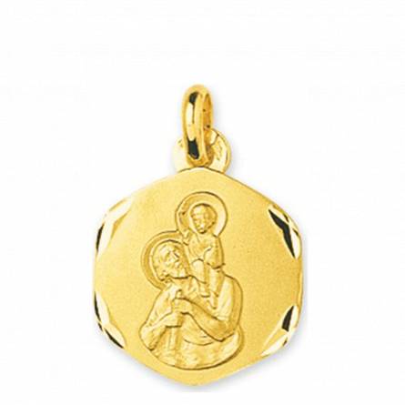 Colgante mujer oro Saint Christophe medaillon