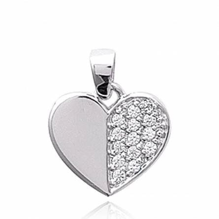 Colgante mujer plata Dualité corazón