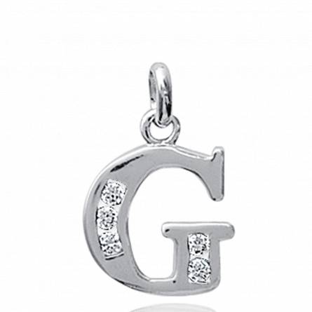 Colgante mujer plata G carta