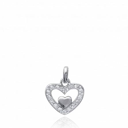 Colgante mujer plata Incrusté corazón