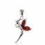 Colgante mujer plata Maeva rojo mini