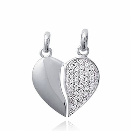 Colgante mujer plata Partagés corazón