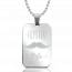 Collana acciaio Hipster Moustache rettangolo mini