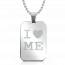 Collana acciaio I love Me rettangolo palla mini