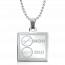 Collana acciaio Non Clope Oui Petard quadradato mini