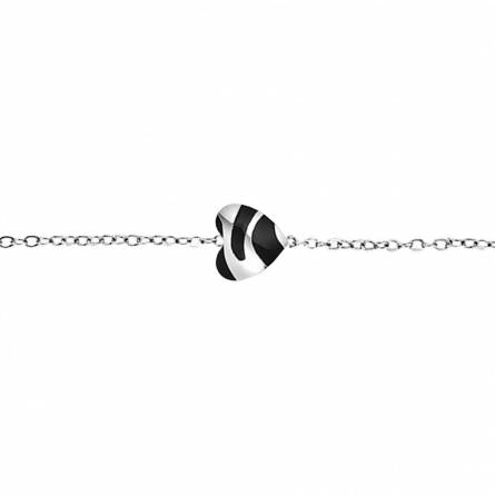 Collana donna metallo rodiato Dark love cuore grigio
