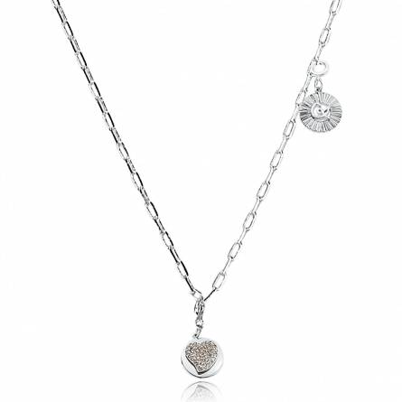 Collana donna metallo rodiato Venise cuore