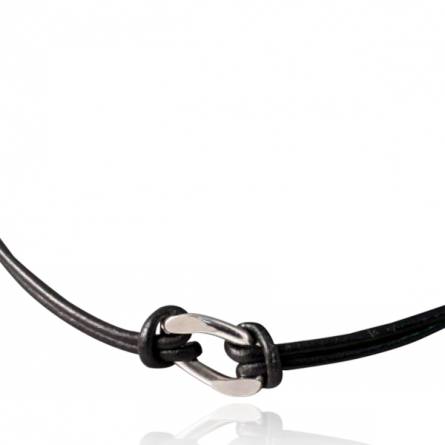 Collana uomo cuoio BIKER  nero