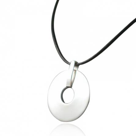 Collana uomo cuoio Créateur  grigio